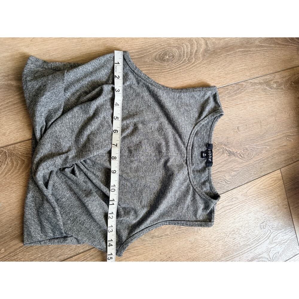 Zobha Aura Twist Active Crop Tank Top for Yoga & Gym, Size M Gray - Picture 4 of 5